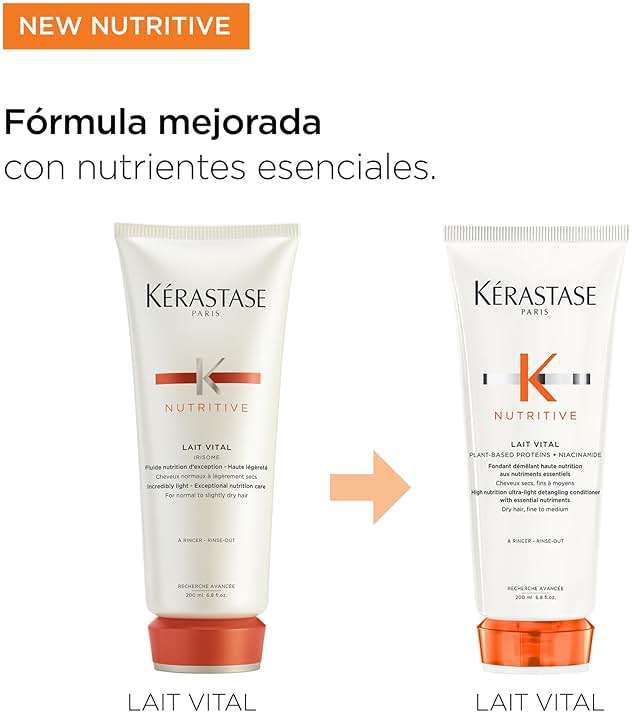 Kerastase Nutritive Lait Vital Hydrating Conditioner For Fine to Medium Dry Hair - Illuminates Shiny Hair and Easily Detangles, With Plant-Based Proteins & Niacinamide - Image 8