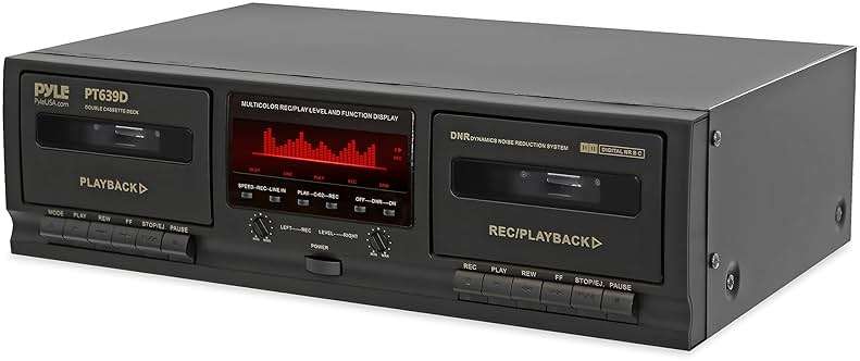 Pyle Dual Cassette Deck Stereo - Hi-Fi Sound, Compact and Portable Tape Recorder Player with Digital Professional Noise Reducing System and RCA Cables, Record & Play Audio and Music - PT639D.5 - Image 1