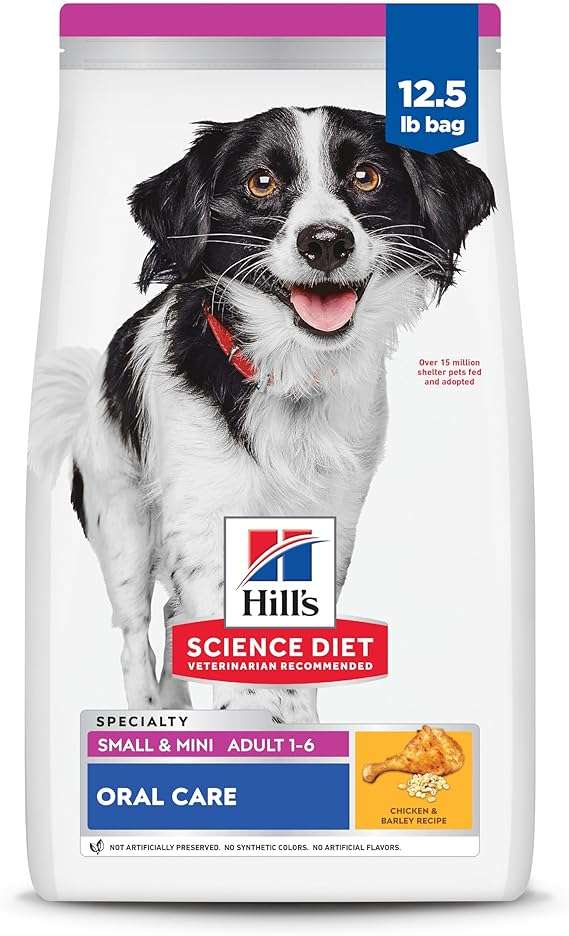 Hill's Science Diet Adult 1-6 Oral Care Small & Mini Dry Dog Food, Chicken & Barley, 12.5 lb. Bag - Image 1