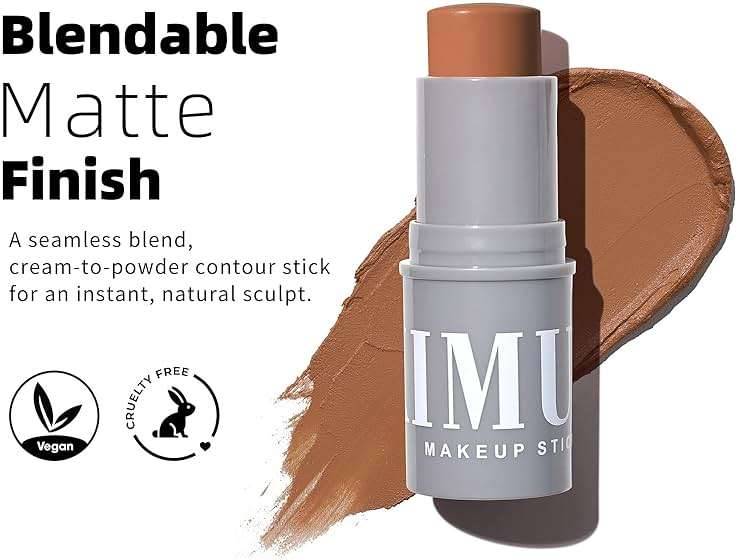 KIMUSE Cream Contour Stick Face Makeup Kit, Bronzer Stick and Blush Stick Set, Long Lasting Blendable Cream Makeup Sticks, Natural Sculpting Face Contouring & Blush Makeup Kit for All Skin Tones - Image 2