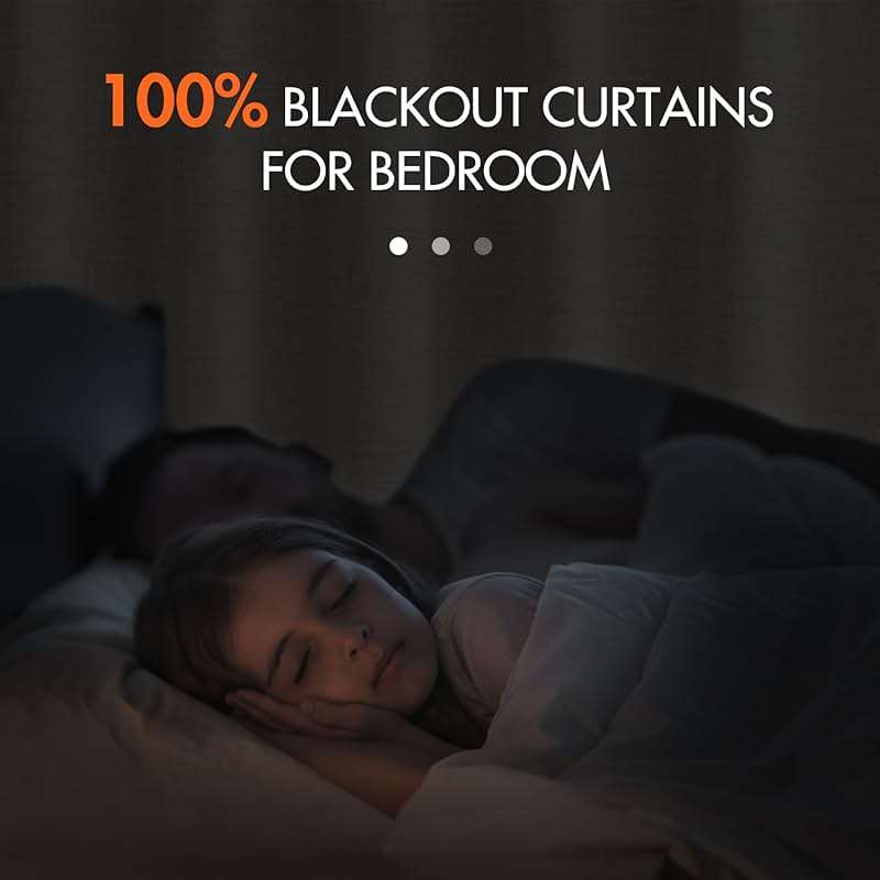 MIULEE 100% Blackout Curtains 90 inches Long Linen Curtains & Drapes for Bedroom Back Tab Living Room Darkening Full Black Out Window Curtain Panels Rod Pocket, Beige, 2 Panels Set - Image 3