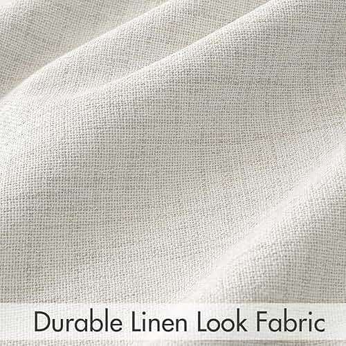 MIULEE 100% Blackout Curtains 90 inches Long Linen Curtains & Drapes for Bedroom Back Tab Living Room Darkening Full Black Out Window Curtain Panels Rod Pocket, Beige, 2 Panels Set - Image 7