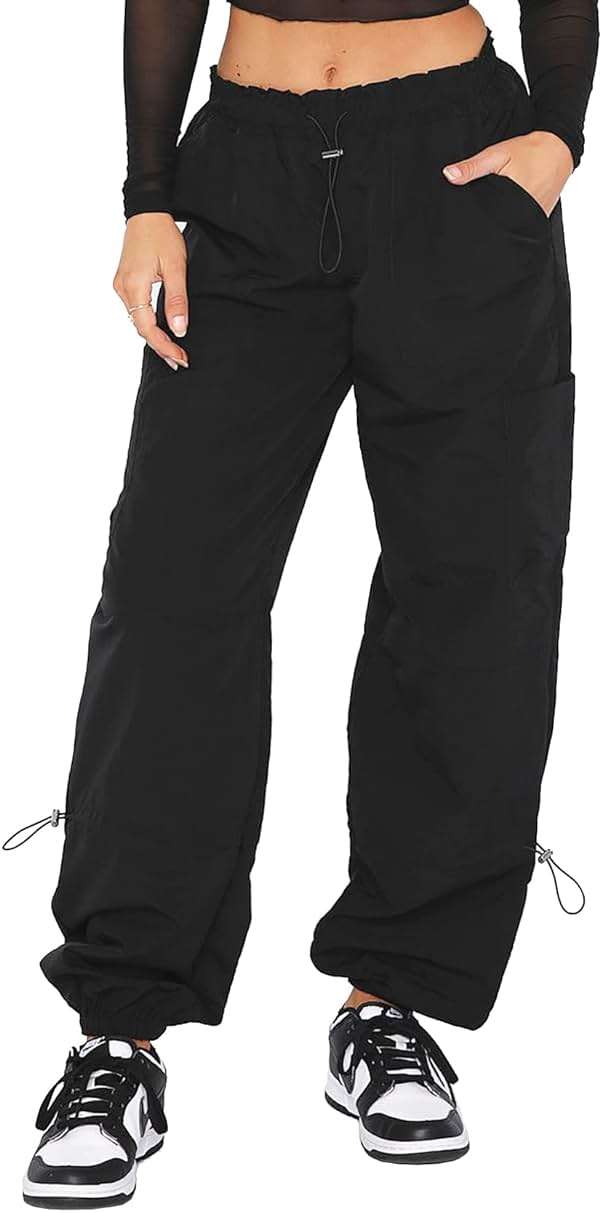 DISCIPBUSH Cargo Pants Women Baggy - Parachute Pants for Women, Rave Y2K Festival Outfits Hiking Camping Essentials - Image 2