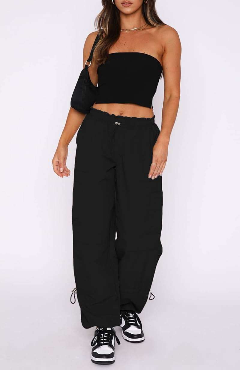 DISCIPBUSH Cargo Pants Women Baggy - Parachute Pants for Women, Rave Y2K Festival Outfits Hiking Camping Essentials - Image 5
