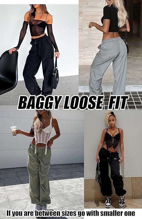 DISCIPBUSH Cargo Pants Women Baggy - Parachute Pants for Women, Rave Y2K Festival Outfits Hiking Camping Essentials - Image 7