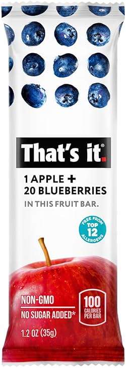 That's it 12 Variety Pack Fruit Bars (6 Strawberry, 6 Blueberry) No Sugar, 100% Natural Real Fruit Bar, High Fiber Vegan, Gluten Free, Paleo, Non-GMO - Image 4