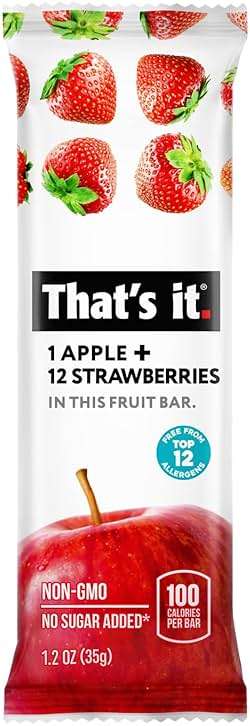 That's it 12 Variety Pack Fruit Bars (6 Strawberry, 6 Blueberry) No Sugar, 100% Natural Real Fruit Bar, High Fiber Vegan, Gluten Free, Paleo, Non-GMO - Image 5