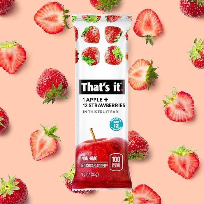 That's it 12 Variety Pack Fruit Bars (6 Strawberry, 6 Blueberry) No Sugar, 100% Natural Real Fruit Bar, High Fiber Vegan, Gluten Free, Paleo, Non-GMO - Image 7