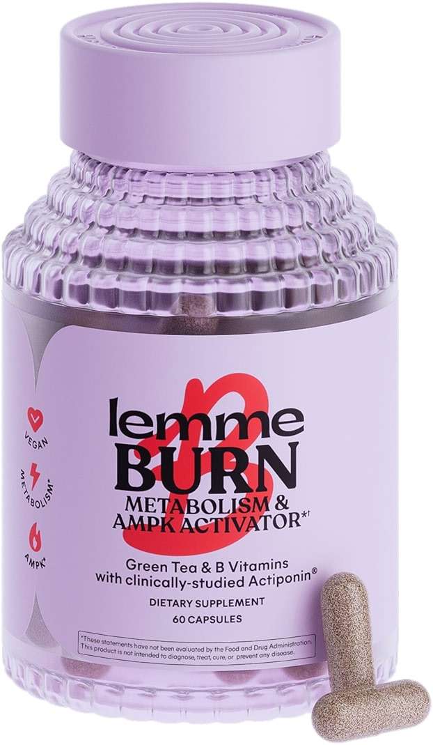 Lemme Burn - Metabolism, Belly Fat Burning + AMPK Activating Supplement for Men & Women w/Clinically Studied Actiponin Gynostemma, Green Tea Extract, Vitamins B6 & B12 - Gluten Free, 60 Count - Image 1