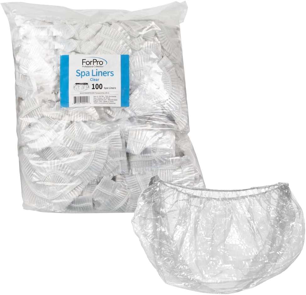 ForPro Professional Collection Spa Liners, Fit All Pedicure Spas, Disposable Pedicure Liners, Clear, 100-Count - Image 1