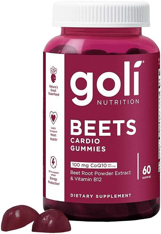 Goli Beets Cardio Gummies with CoQ10 and Vitamin B12 - Beetroot Extract - Cardiovascular Wellness - Vegan, Non-GMO, Gluten-Free - Image 1