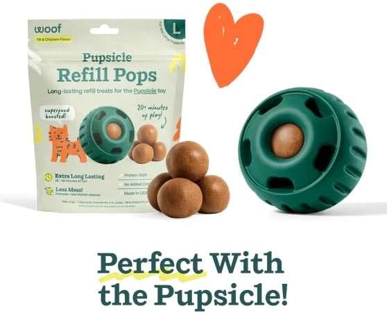 WOOF Pupsicle Refill Pops, Delicious Long Lasting Dog Treats, Pre-Made Pupsicle Refills for Dogs, Wholesome Ingredients, Low-Mess Chicken Pet Treats - Small Pops - 10 Count - Image 3