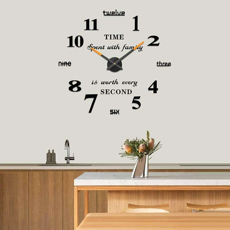VANGOLD Frameless DIY Wall Clock 3D Mirror Wall Clock Large Mute Wall Stickers for Living Room Bedroom Home Decorations - Image 3