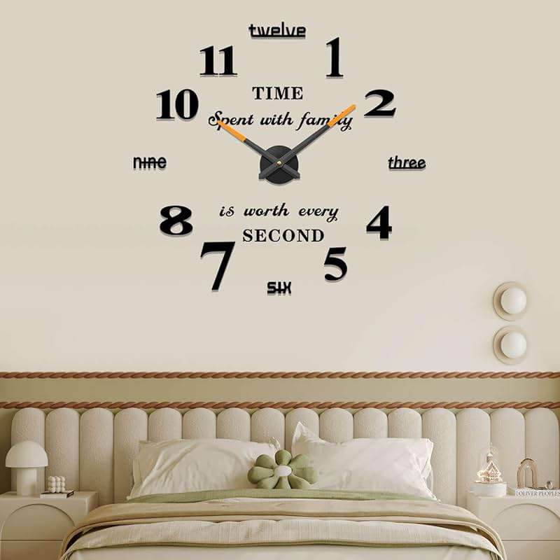 VANGOLD Frameless DIY Wall Clock 3D Mirror Wall Clock Large Mute Wall Stickers for Living Room Bedroom Home Decorations - Image 9