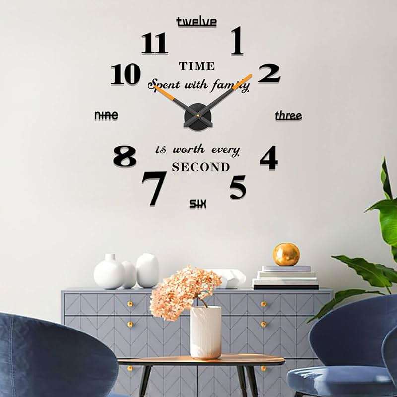 VANGOLD Frameless DIY Wall Clock 3D Mirror Wall Clock Large Mute Wall Stickers for Living Room Bedroom Home Decorations - Image 10