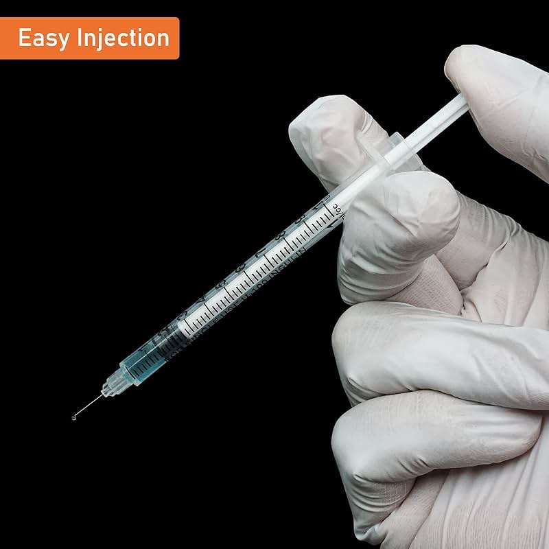 1ml/cc 31G Syringe 5/16" (8mm) Needle, Disposable Individual Package Pack of 100 - Image 3