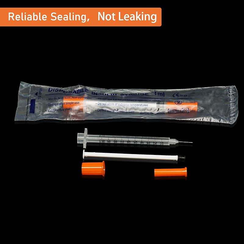 1ml/cc 31G Syringe 5/16" (8mm) Needle, Disposable Individual Package Pack of 100 - Image 5