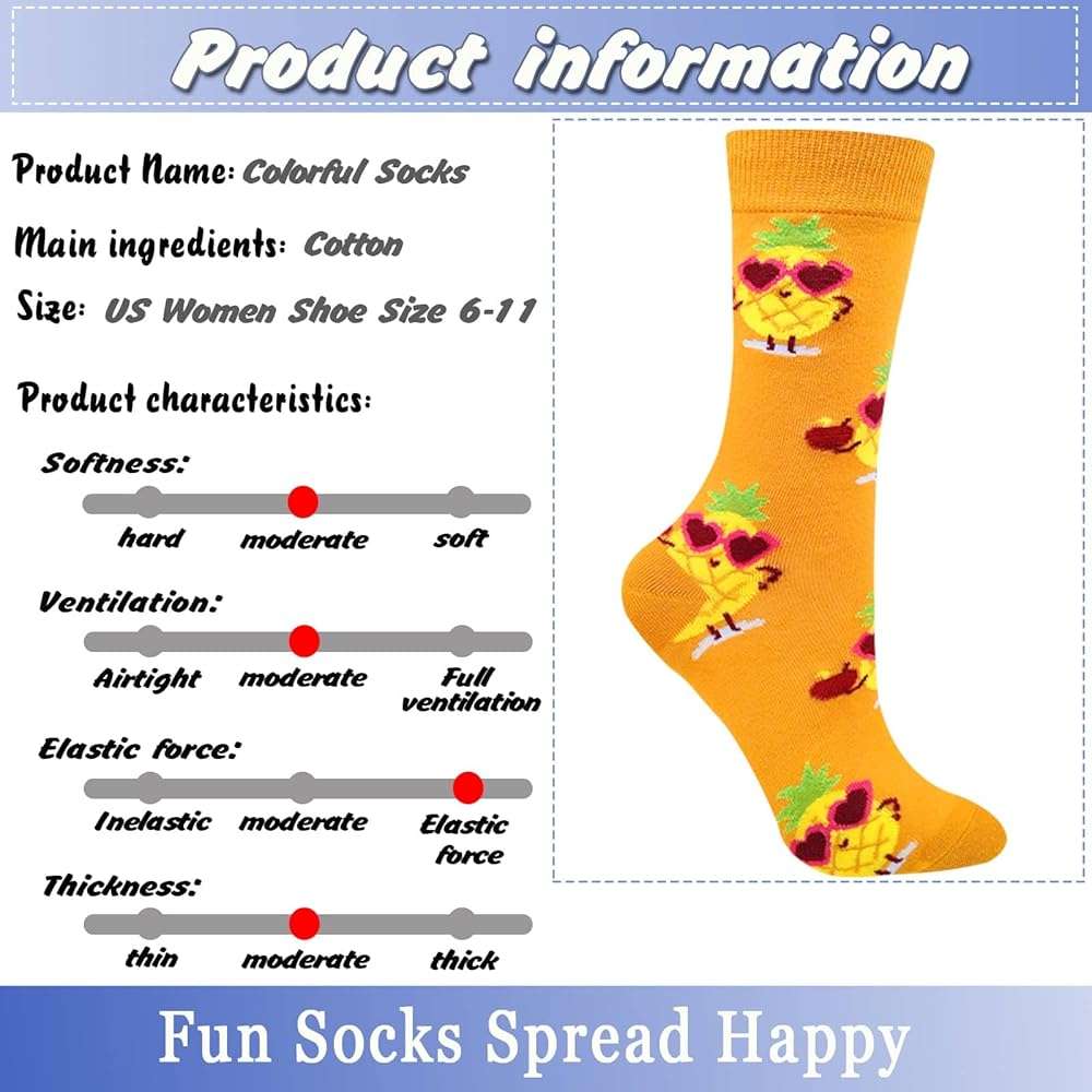Fasefunn Colorful Socks for women Fun Funny Funky Animal Marvel Pattern Sock Calf Pack, Premium Cotton, Size 6-11 - Image 4