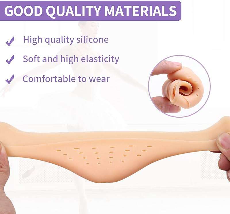JEVRKAPZ Silicone Gel Toe Sleeves Soft Ball of Foot Metatarsal Ballet Pointe Toe Cap with Hole Toe Protection Toe Topper Cover Protectors Pouch for Ballet Dance Shoes - Image 3