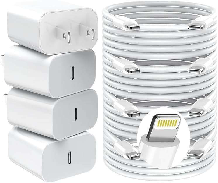 GREPHONE iPhone Charger Fast Charging,20W PD USB C Wall Charger 4 Pack with 6FT Fast Charging Cable - Fast Charger for iPhone 14/14 Pro Max/13/13 Pro/12/12 Pro/11/11 Pro/XS, iPad - Image 1