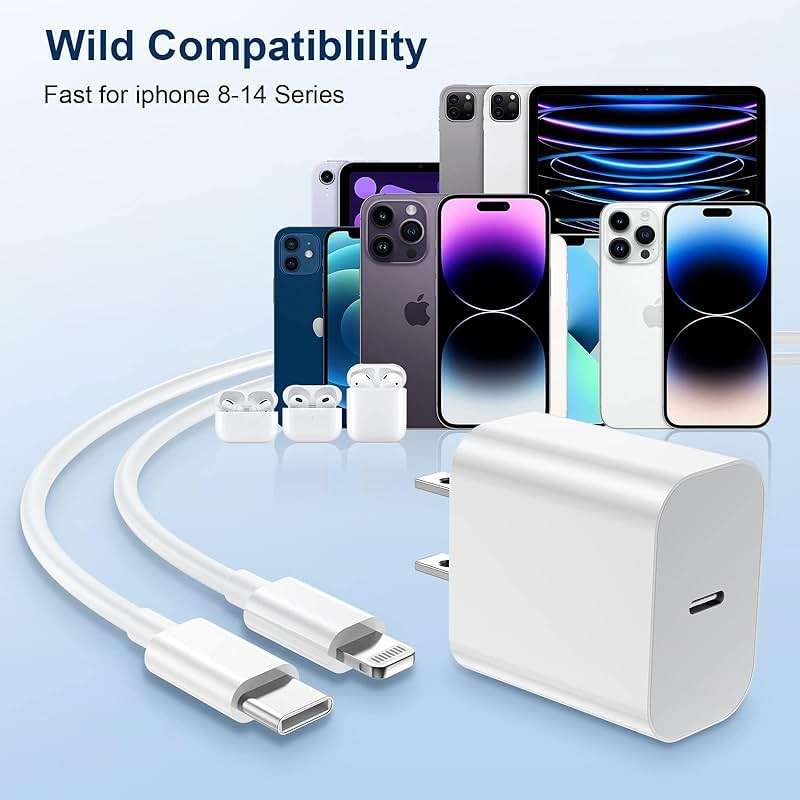 GREPHONE iPhone Charger Fast Charging,20W PD USB C Wall Charger 4 Pack with 6FT Fast Charging Cable - Fast Charger for iPhone 14/14 Pro Max/13/13 Pro/12/12 Pro/11/11 Pro/XS, iPad - Image 2