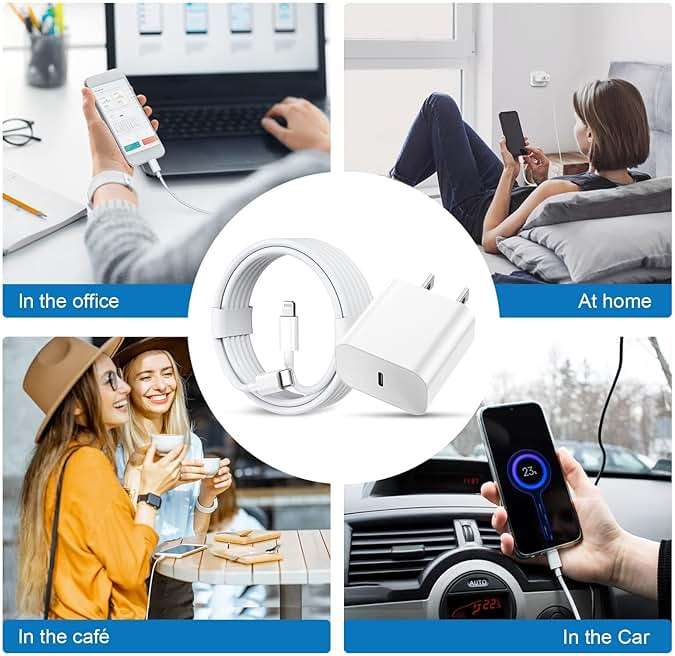 GREPHONE iPhone Charger Fast Charging,20W PD USB C Wall Charger 4 Pack with 6FT Fast Charging Cable - Fast Charger for iPhone 14/14 Pro Max/13/13 Pro/12/12 Pro/11/11 Pro/XS, iPad - Image 6