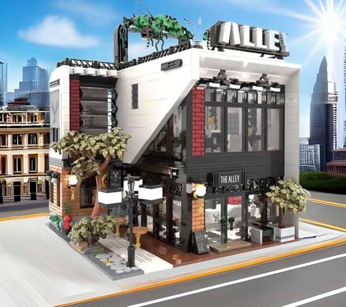 General Jim's Deers Bubble Tea Café with LED Light Kit Street View Modular City Building Block Bricks Great Gift for Teen and Adults - Image 4