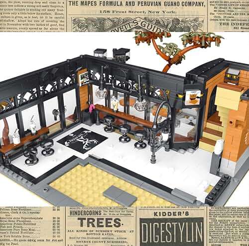 General Jim's Deers Bubble Tea Café with LED Light Kit Street View Modular City Building Block Bricks Great Gift for Teen and Adults - Image 8