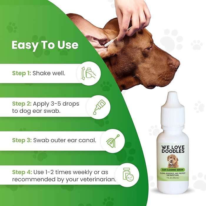 We Love Doodles Dog Ear Cleaning Solution Kit | Prevent Infections | Natural | Made in USA | Ear Drops for Dogs | Itching, Deordoring, Yeast & Mites Infection (Serum + 25 Swabs) - Image 2