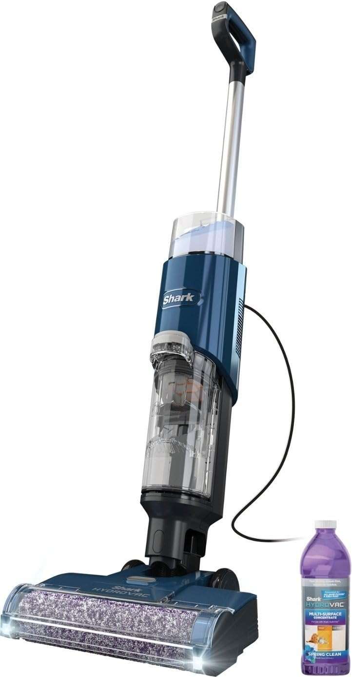 SHARK WD101 HydroVac XL 3-in-1 Vacuum, Mop & Self-Cleaning System for Multi-Surface Cleaning, Perfect Hardwood, Tile, Marble, Area Rug More, Corded, Navy (Renewed) - Image 1