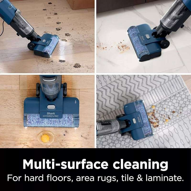 SHARK WD101 HydroVac XL 3-in-1 Vacuum, Mop & Self-Cleaning System for Multi-Surface Cleaning, Perfect Hardwood, Tile, Marble, Area Rug More, Corded, Navy (Renewed) - Image 3