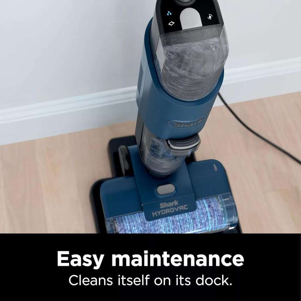 SHARK WD101 HydroVac XL 3-in-1 Vacuum, Mop & Self-Cleaning System for Multi-Surface Cleaning, Perfect Hardwood, Tile, Marble, Area Rug More, Corded, Navy (Renewed) - Image 5