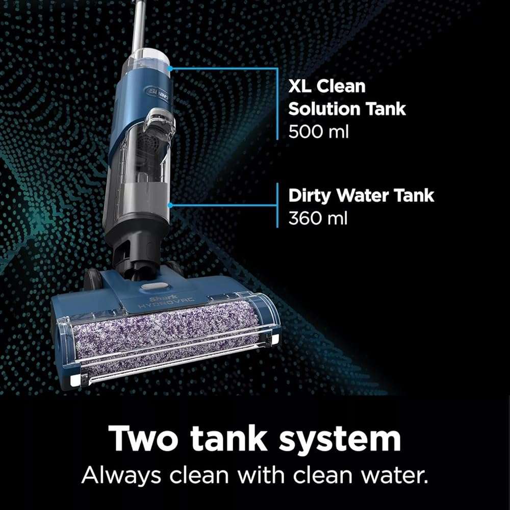 SHARK WD101 HydroVac XL 3-in-1 Vacuum, Mop & Self-Cleaning System for Multi-Surface Cleaning, Perfect Hardwood, Tile, Marble, Area Rug More, Corded, Navy (Renewed) - Image 7