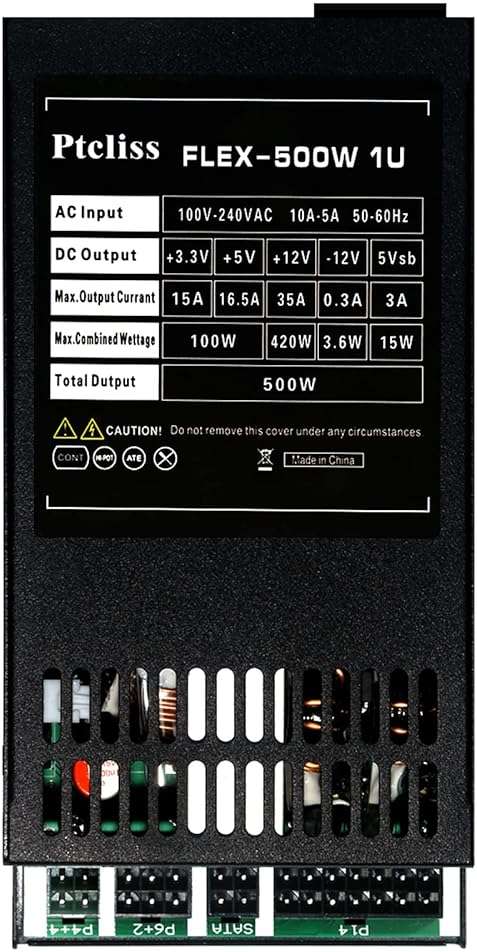 Ptcliss 500W Full Modular 1U Flex ATX Power Supply 80 Plus Bronze Efficiency, Flex-500W - Image 4