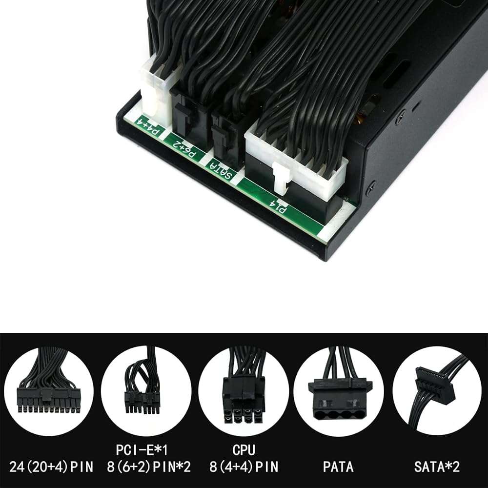Ptcliss 500W Full Modular 1U Flex ATX Power Supply 80 Plus Bronze Efficiency, Flex-500W - Image 5
