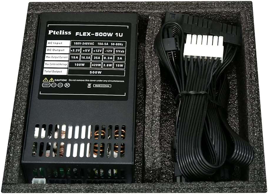 Ptcliss 500W Full Modular 1U Flex ATX Power Supply 80 Plus Bronze Efficiency, Flex-500W - Image 6