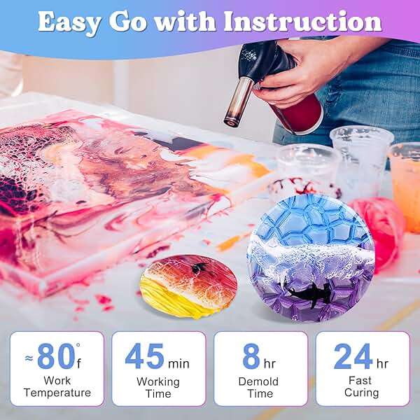 LET'S RESIN 1 Gallon Epoxy Resin Kit with Color Pigment, Crystal Clear & No Bubble Epoxy Kit, Not Yellowing & Low Odor Casting Resin for Art, Craft, Jewelry, River Table - Image 5