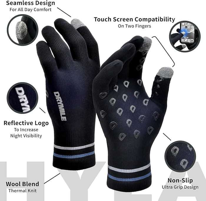 DRYMILE HYLA Waterproof Dexterity Gloves – All-Weather Wool Blend Gloves for Men & Women – Touchscreen & Non-Slip Grip – Hiking, Cycling, Fishing, Hunting & Work. - Image 4