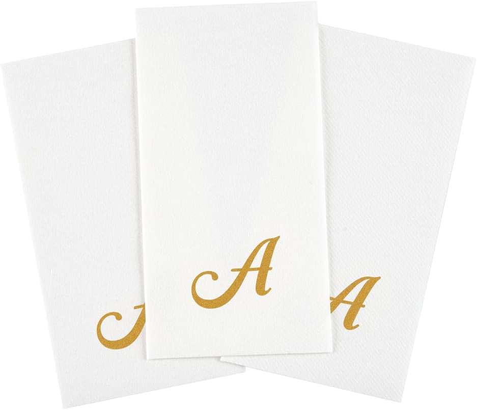 Restaurantware Linen-Feel Napkins 50 Count 15.75 x 7.87 Inches Paper Disposable Dinner Napkins Elegant Airlaid Design Gold - Image 9