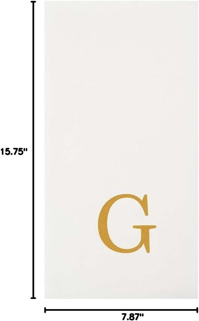 Luxenap 15.8 X 7.9 Inch Linen-Feel Guest Towels, 50 Lettered Hand Towels - Gold Letter 'G', Sans Serif Font, White Paper Dinner Napkins, airlaid, For Restrooms And Tables - Restaurantware - Image 11