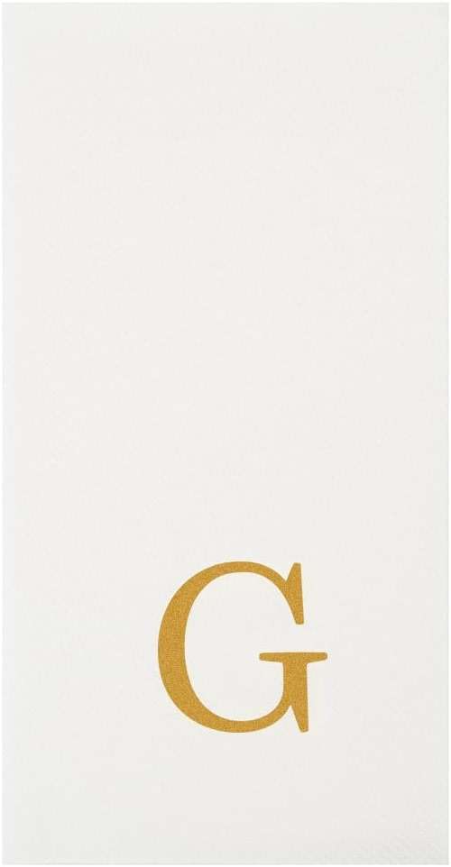 Luxenap 15.8 X 7.9 Inch Linen-Feel Guest Towels, 50 Lettered Hand Towels - Gold Letter 'G', Sans Serif Font, White Paper Dinner Napkins, airlaid, For Restrooms And Tables - Restaurantware - Image 9