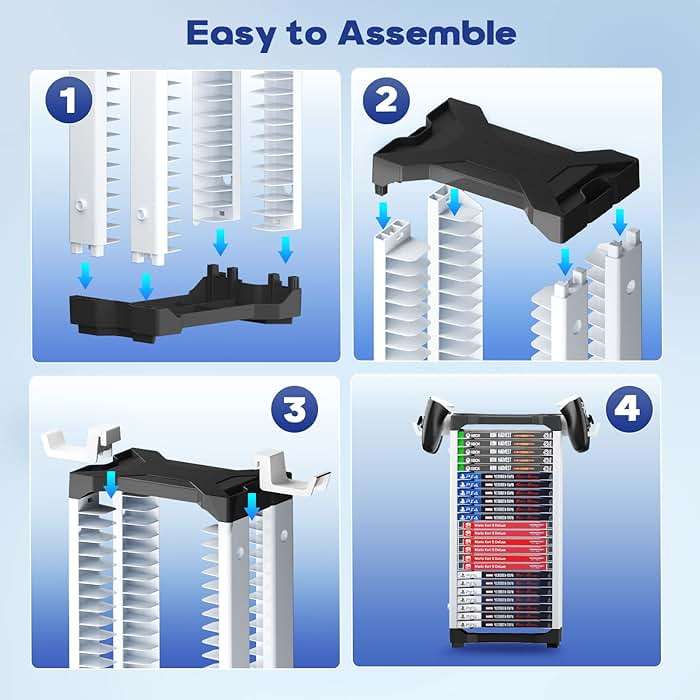 Nargos Video Game Storage Tower Universal for PS5/PS4/PS3/PS2/Xbox One/Xbox 360 And Xbox Series X/S/Wii/Switch/Switch 2 Game Cases, DVD And Blu-Ray Disks, Organizer Para Juegos, Regalo Gamer (23 Pcs) - Image 4