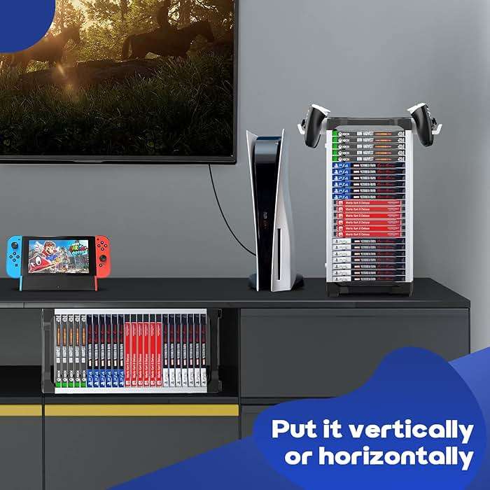 Nargos Video Game Storage Tower Universal for PS5/PS4/PS3/PS2/Xbox One/Xbox 360 And Xbox Series X/S/Wii/Switch/Switch 2 Game Cases, DVD And Blu-Ray Disks, Organizer Para Juegos, Regalo Gamer (23 Pcs) - Image 5