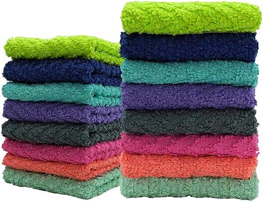 ZUPERIA Zigzag Multicolor Wash Cloths -16 Pack -12" x 12"- Highly Absorbent Soft Washcloths for Face, Gym Towels, Hotel Spa Quality, Reusable & Multipurpose Wash Cloth Towels - Image 5