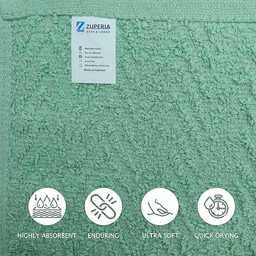 ZUPERIA Zigzag Multicolor Wash Cloths -16 Pack -12" x 12"- Highly Absorbent Soft Washcloths for Face, Gym Towels, Hotel Spa Quality, Reusable & Multipurpose Wash Cloth Towels - Image 6