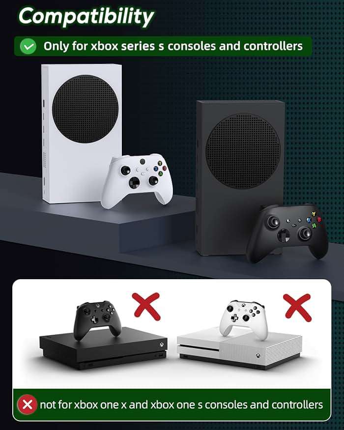Cooling Fan Stand & RGB Light Strip for Xbox Series S,Dual Charger Station with 2X1400mAH Rechargeable Battery Pack,Charging Dock Accessories for XSS with 15 RGB Light Modes,USB2.0 Port for Sync,White - Image 2
