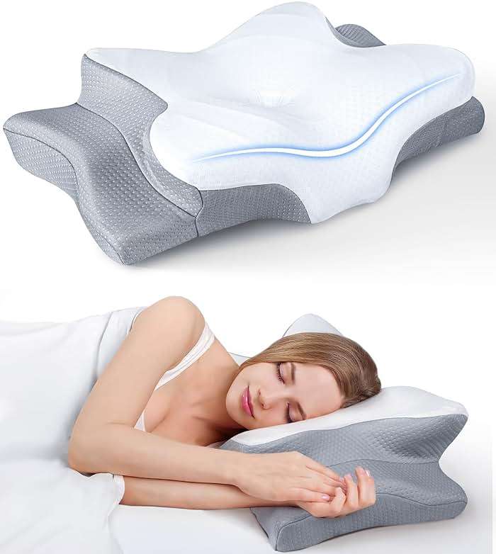 Ultra Pain Relief Cooling Pillow for Neck Support, Adjustable Cervical Pillow Cozy Sleeping, Odorless Ergonomic Contour Memory Foam Pillows, Orthopedic Bed Pillow for Side Back Stomach Sleeper - Image 1