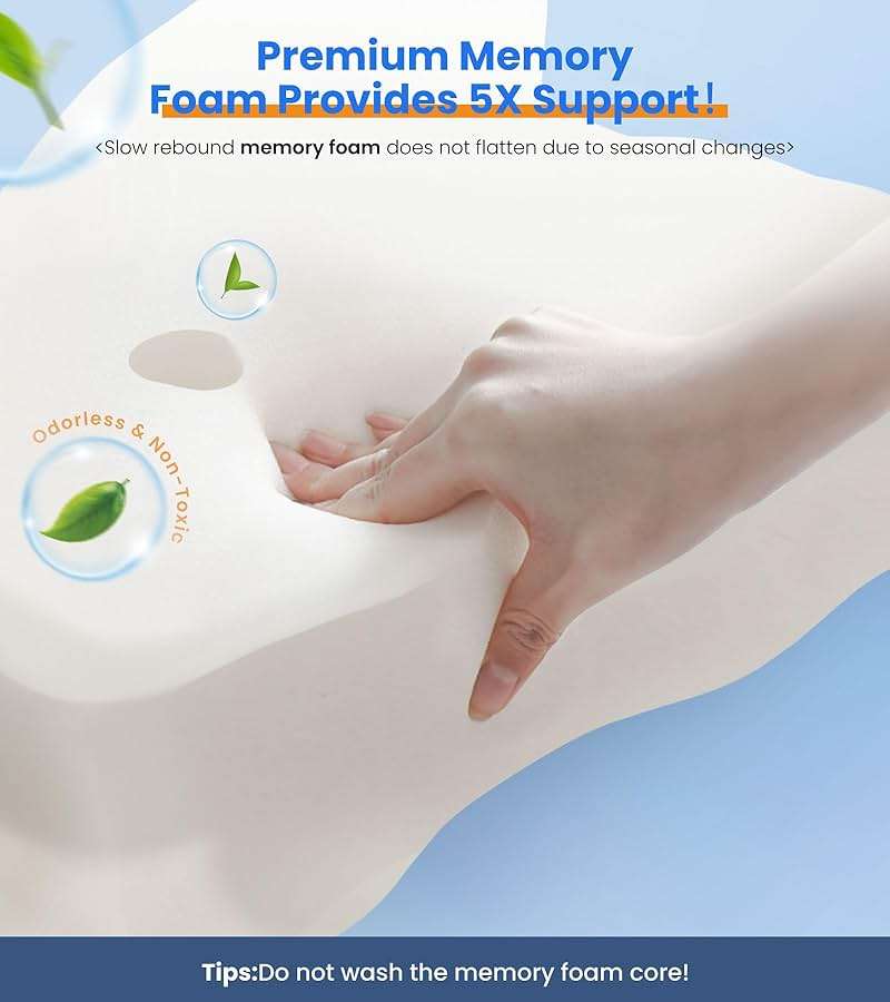 Ultra Pain Relief Cooling Pillow for Neck Support, Adjustable Cervical Pillow Cozy Sleeping, Odorless Ergonomic Contour Memory Foam Pillows, Orthopedic Bed Pillow for Side Back Stomach Sleeper - Image 6