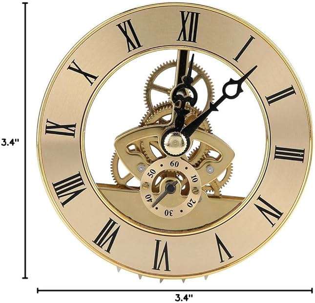 Clock Insert, Mini Insert Metal 86mm Built in Round Quartz Head Desk Craft Accessories ound Clock Insert Quartz Clock Fit up Movement Miniature - Image 2