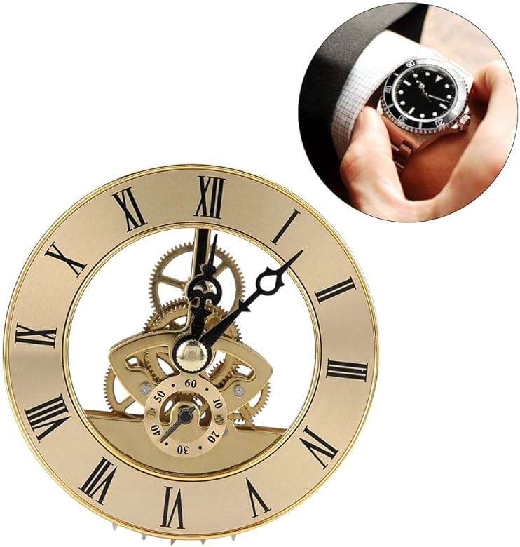 Clock Insert, Mini Insert Metal 86mm Built in Round Quartz Head Desk Craft Accessories ound Clock Insert Quartz Clock Fit up Movement Miniature - Image 6